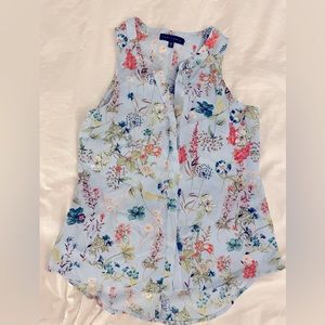 Sanctuary floral v neck button up tank blouse size S